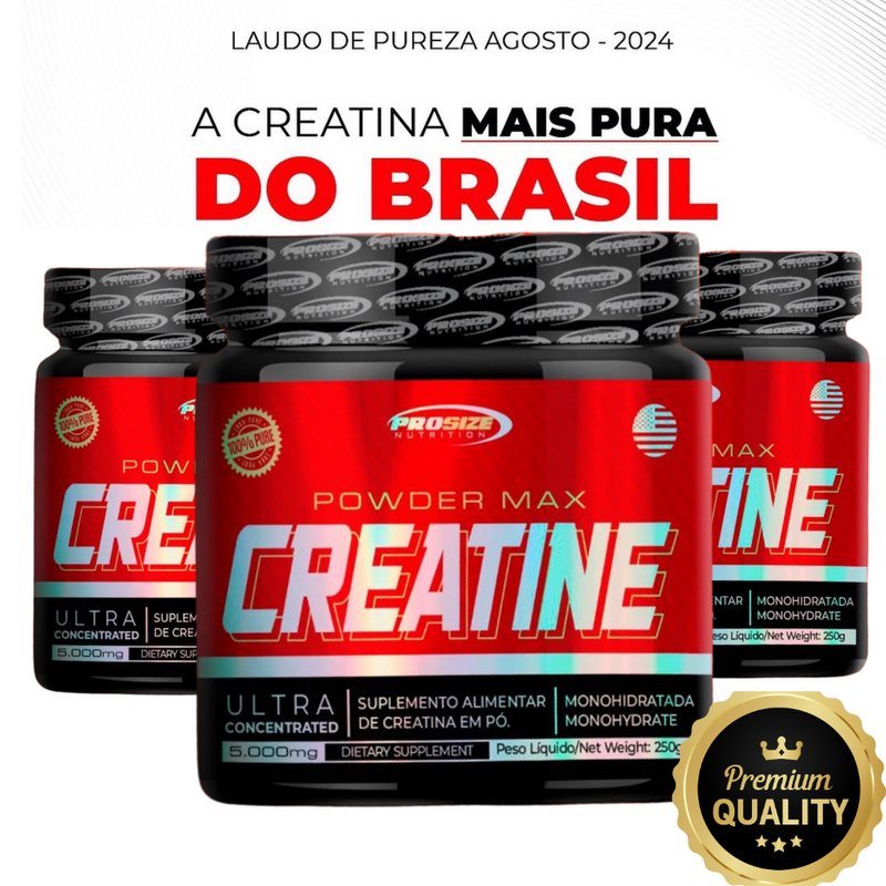 Creatina Powder Max (250g)  100% Pura Combo Com 3 Unidades.